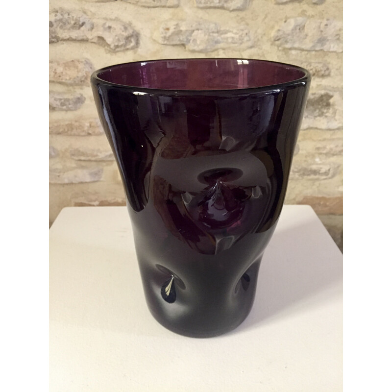 Vintage vaso de vidro soprado, Itália 1960