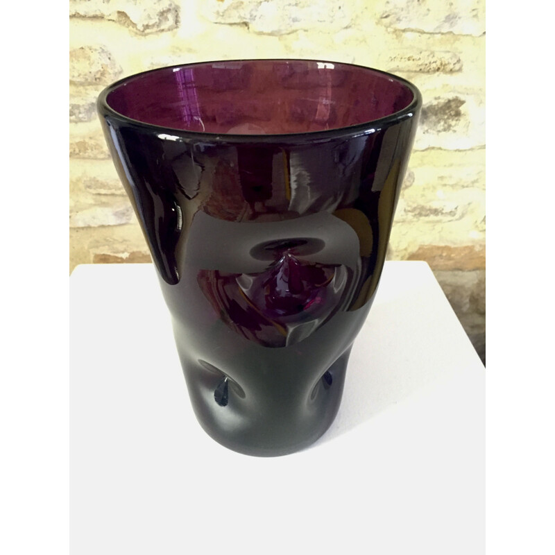 Vintage vaso de vidro soprado, Itália 1960