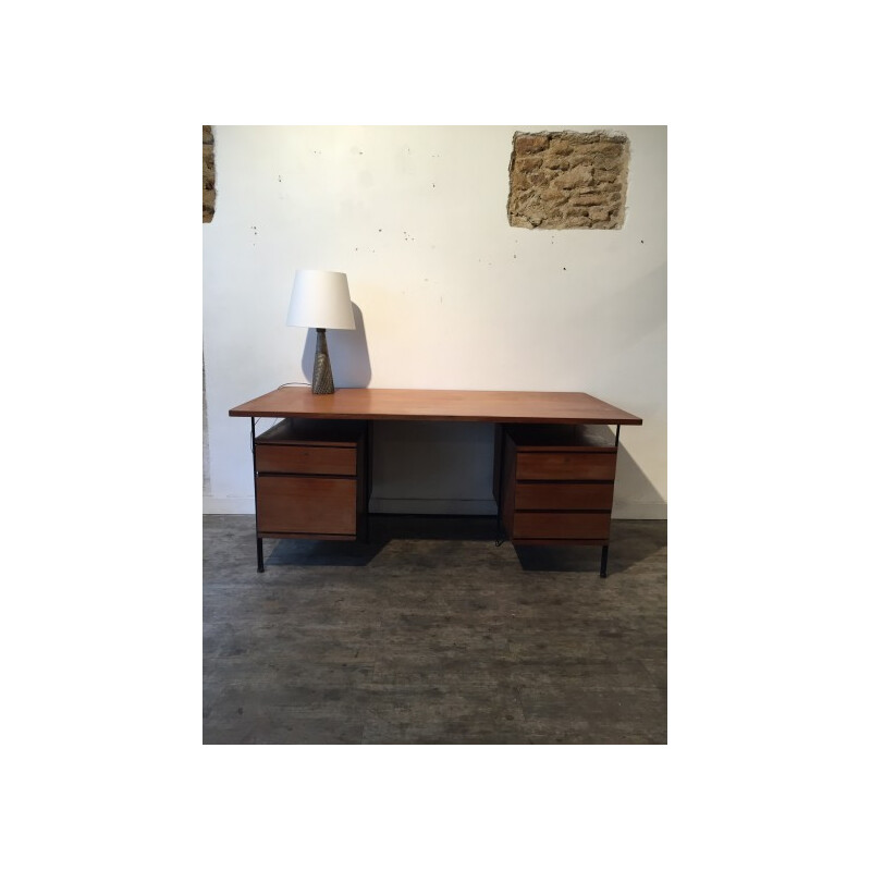 Minvielle desk in wood and metal, ARP -  1960s