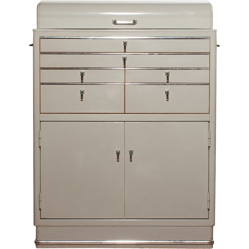 Baisch industrial medical dental cabinet in metal - 1950s