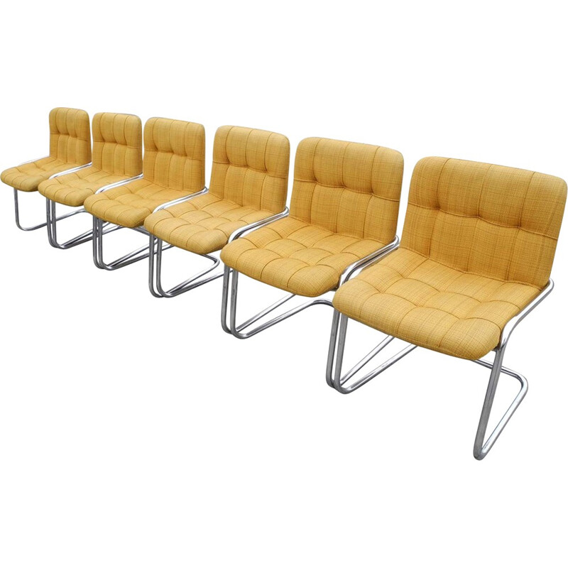 Set of 6 Airbone "Storm" chairs, Yves CHRISTIN - 1970s