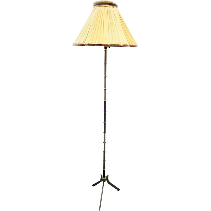 Mid century lamp floor in fabric and steel - 1940s