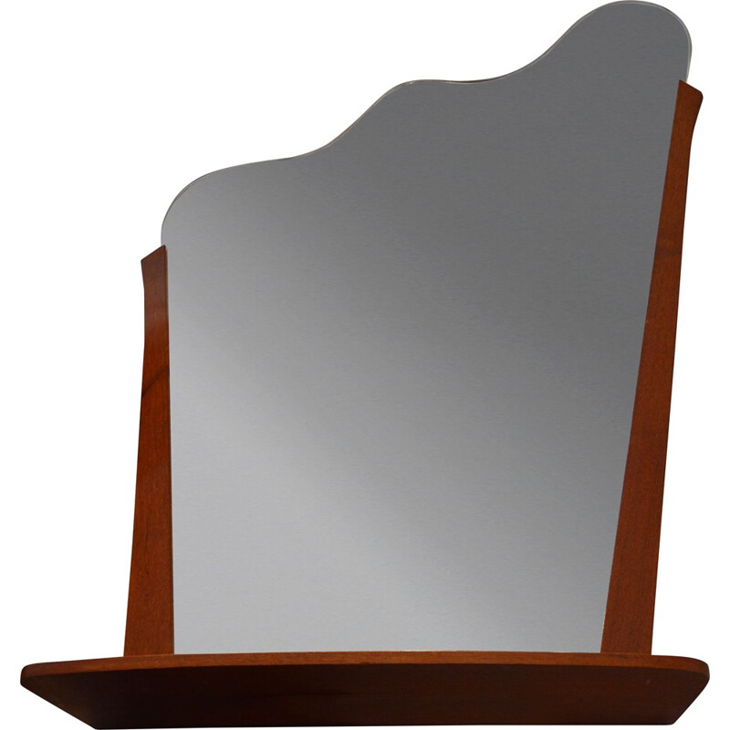 Mid century teak mirror with tablet - 1940s