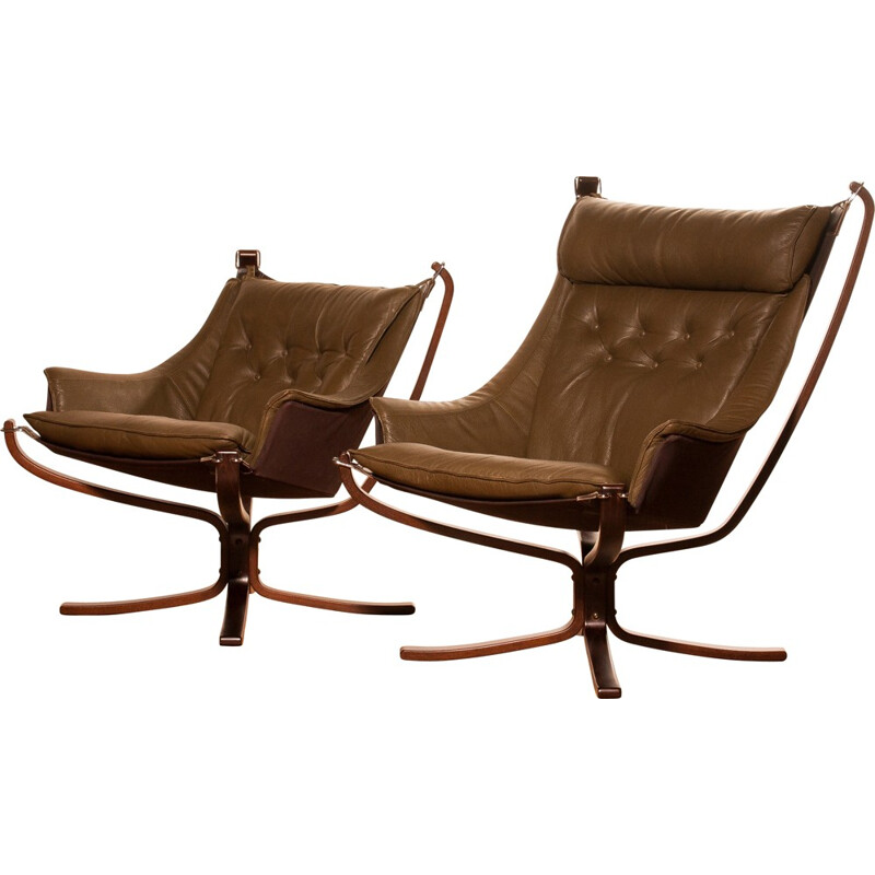 Suite de fauteuils en cuir, Sigurd RESSEL - 1970