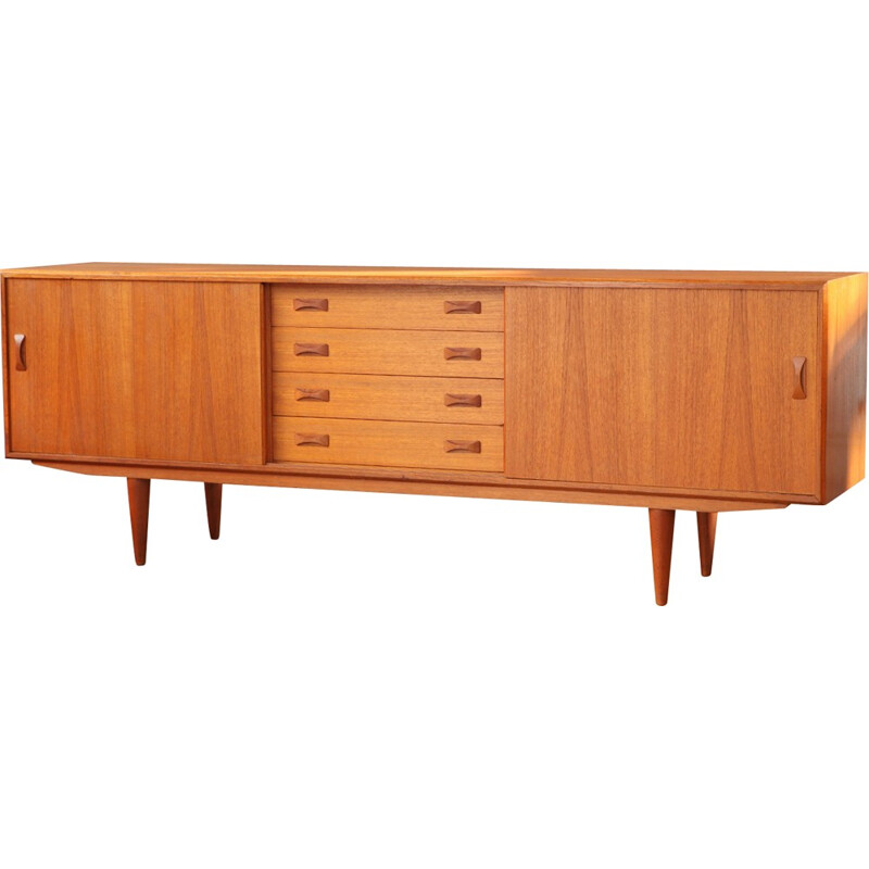 Sideboard in teak with sliding doors, CLAUSEN & SON - 1960s