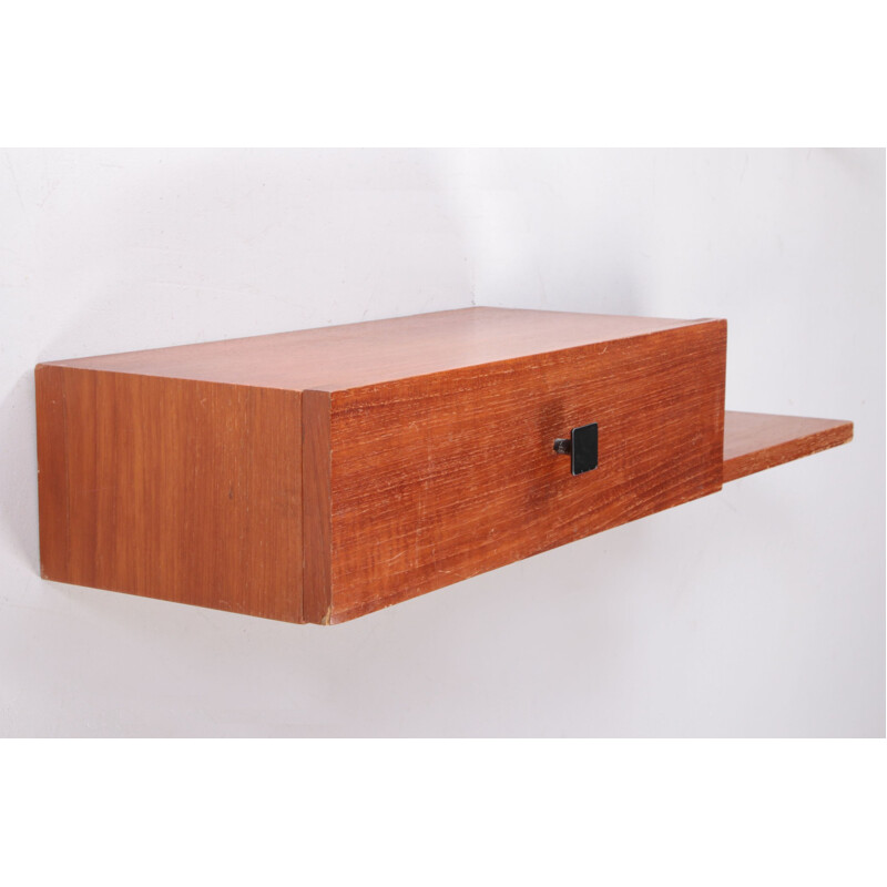 Vintage wall coat rack with chest of drawers, 1960s