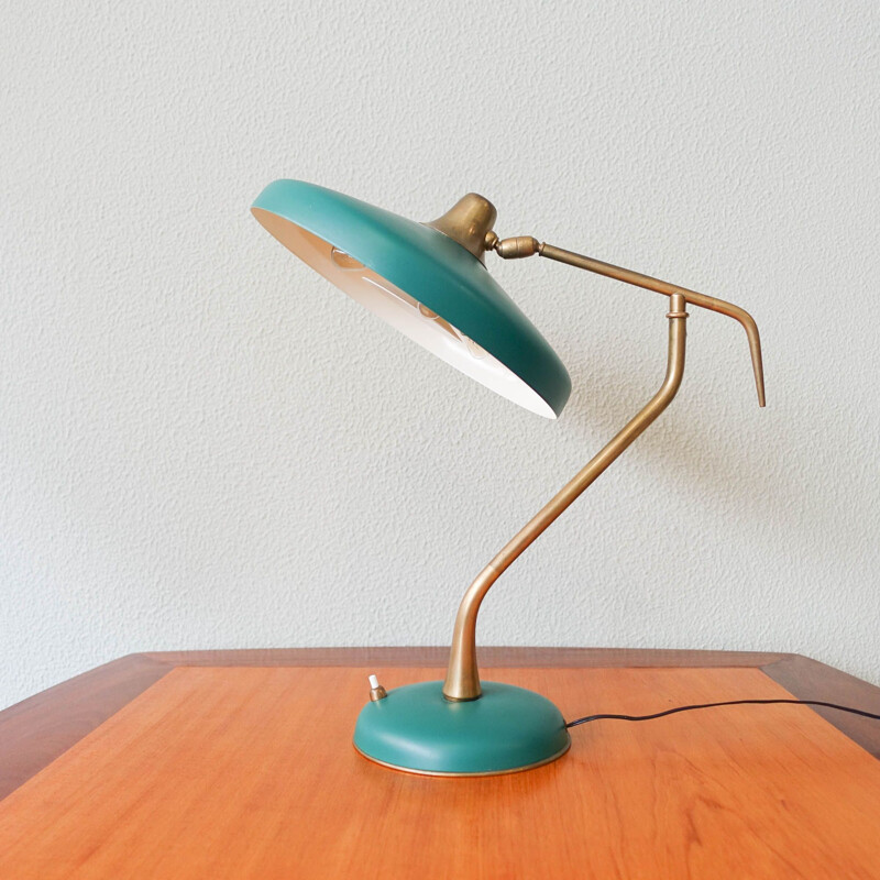 Lámpara de mesa vintage de Oscar Torlasco para Lumi Milano, Italia 1950
