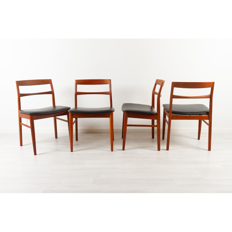 Set of 4 vintage Danish teak dining chairs by Kjærnulf for Vejle Møbelfabrik, 1960s