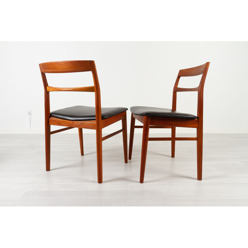 Set of 4 vintage Danish teak dining chairs by Kjærnulf for Vejle Møbelfabrik, 1960s