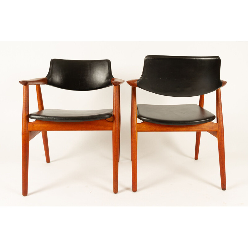 Set of 8 vintage Danish teak Gm11 armchairs by Svend Åge Eriksen for Glostrup, 1960s