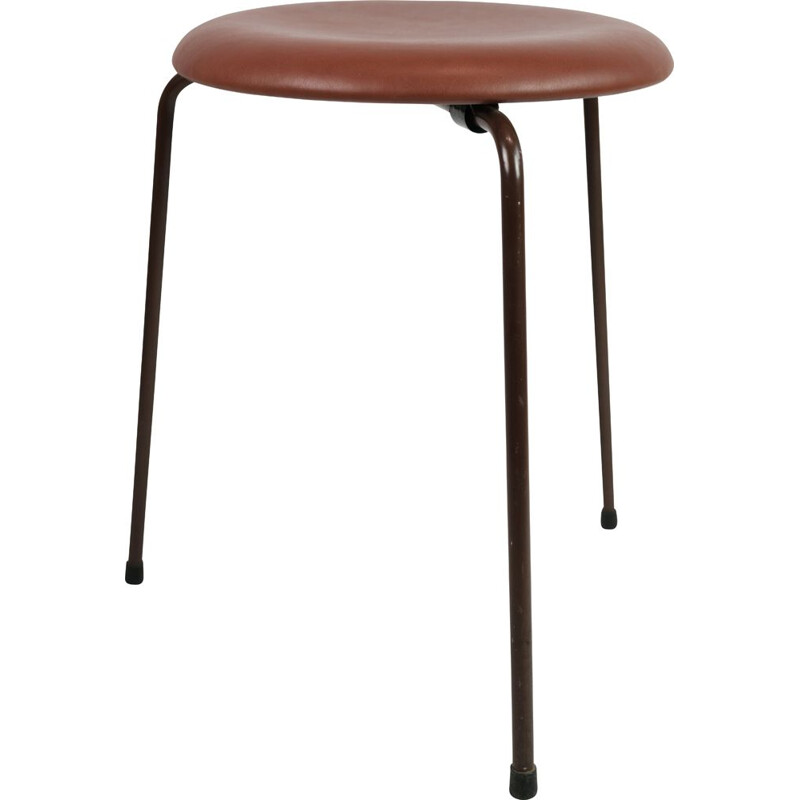 Vintage Dot Stool stool in leather by Arne Jacobsen, 1960s