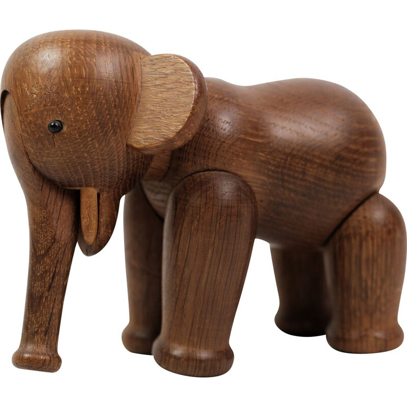 Vintage oakwood elephant by Kay Bojesen, 1960s