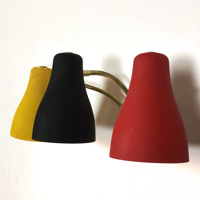 Mid Century wall lamp with 3 shades - 1950s