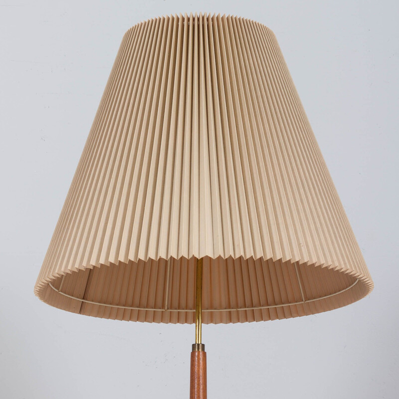 Danish vintage floor lamp in teak and brass