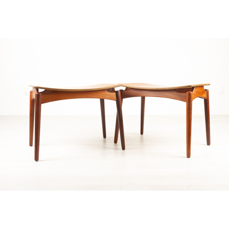 Coppia di sgabelli vintage in teak di Sigfred Omann per Ølholm Møbelfabrik, Danimarca 1950