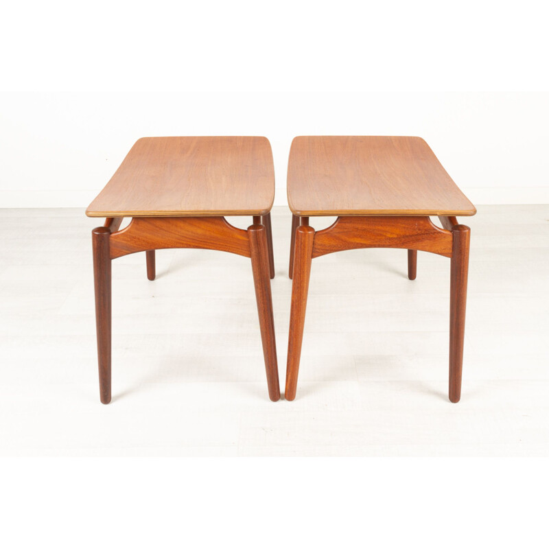 Coppia di sgabelli vintage in teak di Sigfred Omann per Ølholm Møbelfabrik, Danimarca 1950