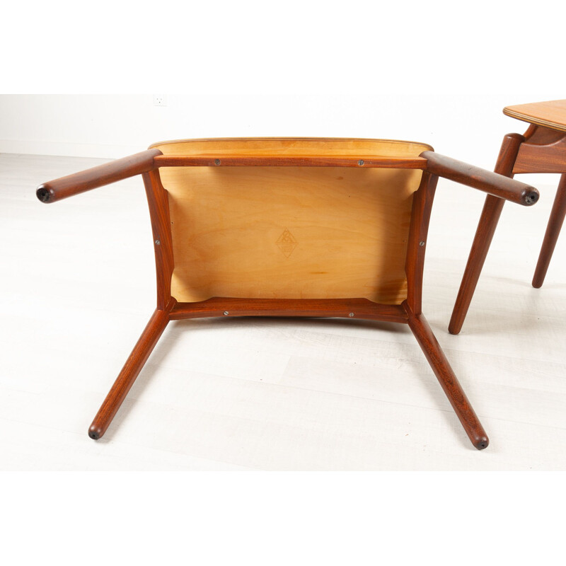 Pair of vintage teak stools by Sigfred Omann for Ølholm Møbelfabrik, Denmark 1950