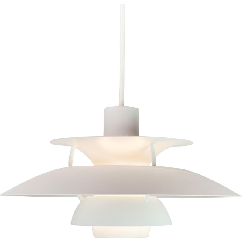 Vintage Ph5 white pendant lamp by Poul Henningsen for Louis Poulsen