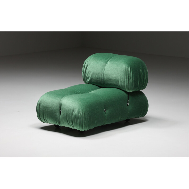 Sofá modular Camaleonda de terciopelo verde vintage de Mario Bellini, 1970