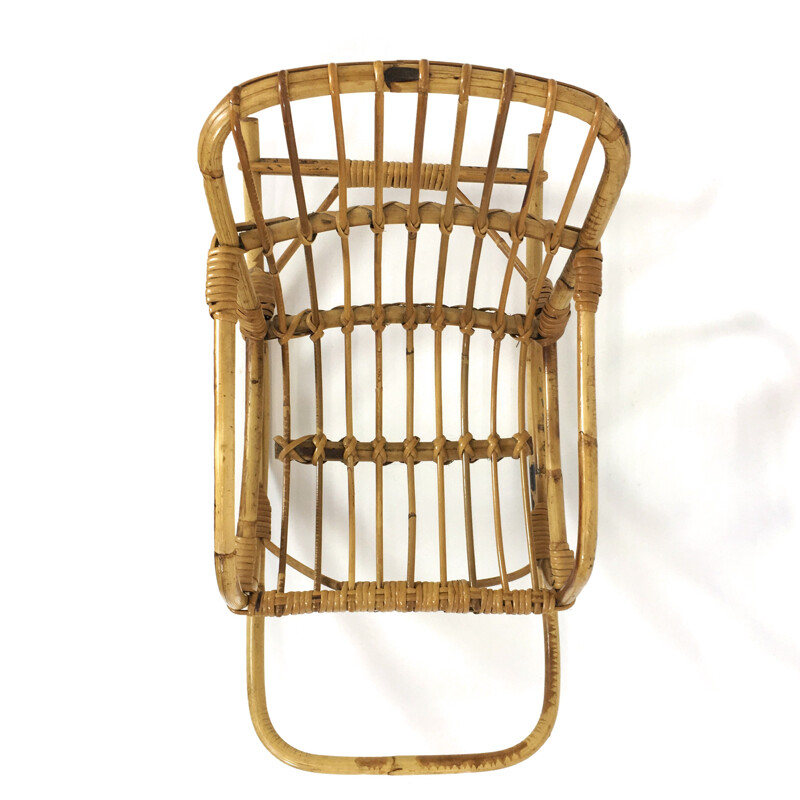 Rocking chair in rattan - 1960s