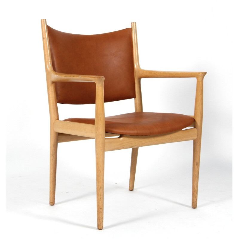 Vintage re-upholstered "JH-513" armchair, Hans J. WEGNER - 1960s