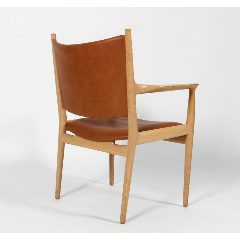 Vintage re-upholstered "JH-513" armchair, Hans J. WEGNER - 1960s