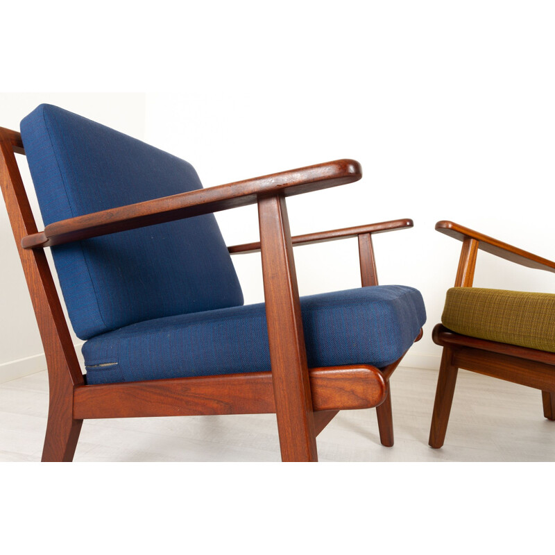 Paar vintage teakhouten fauteuils "GE-88" van Aage Pedersen voor Getama, Denemarken 1960