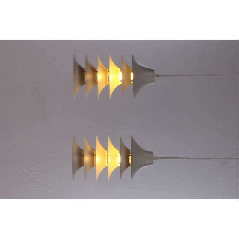 Pair of vintage pendant lamps by Jorgen Gammelgaard for Design Forum, Denmark 1970