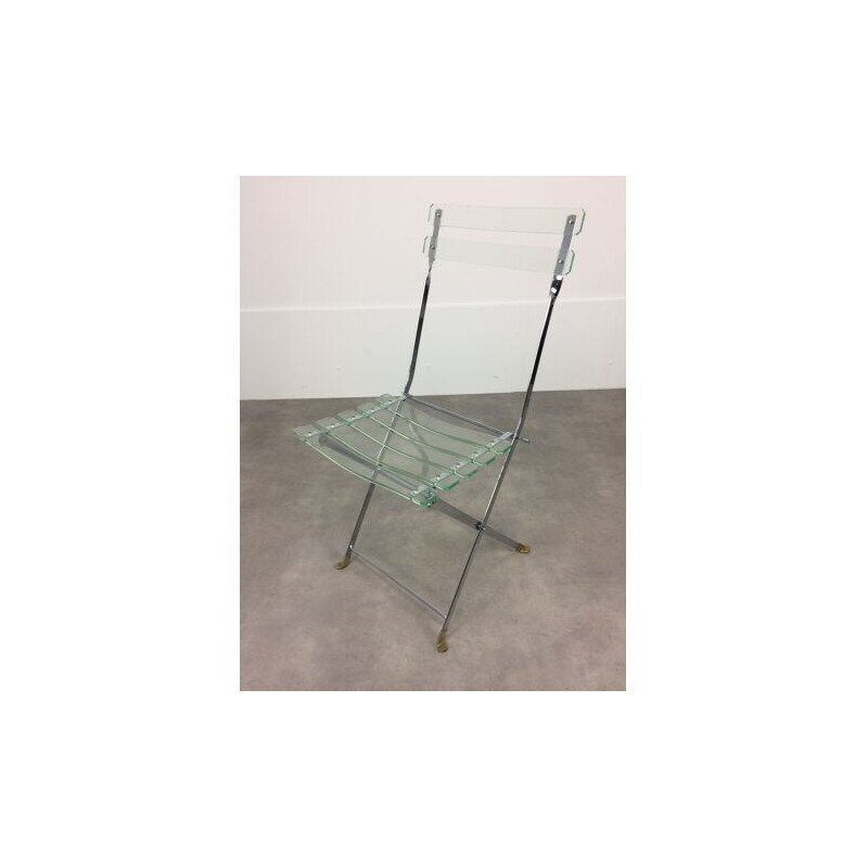 Vintage Plexiglas chair by Lebovici and Berthet for Marais International