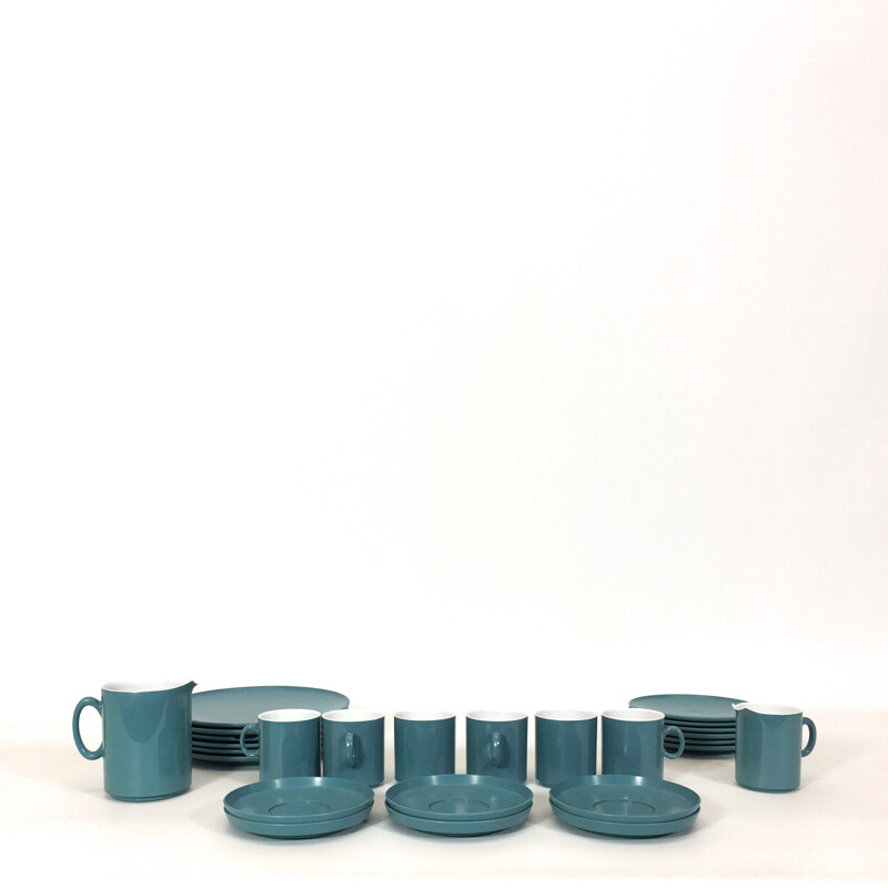 Blue melamine tea set - 1960s