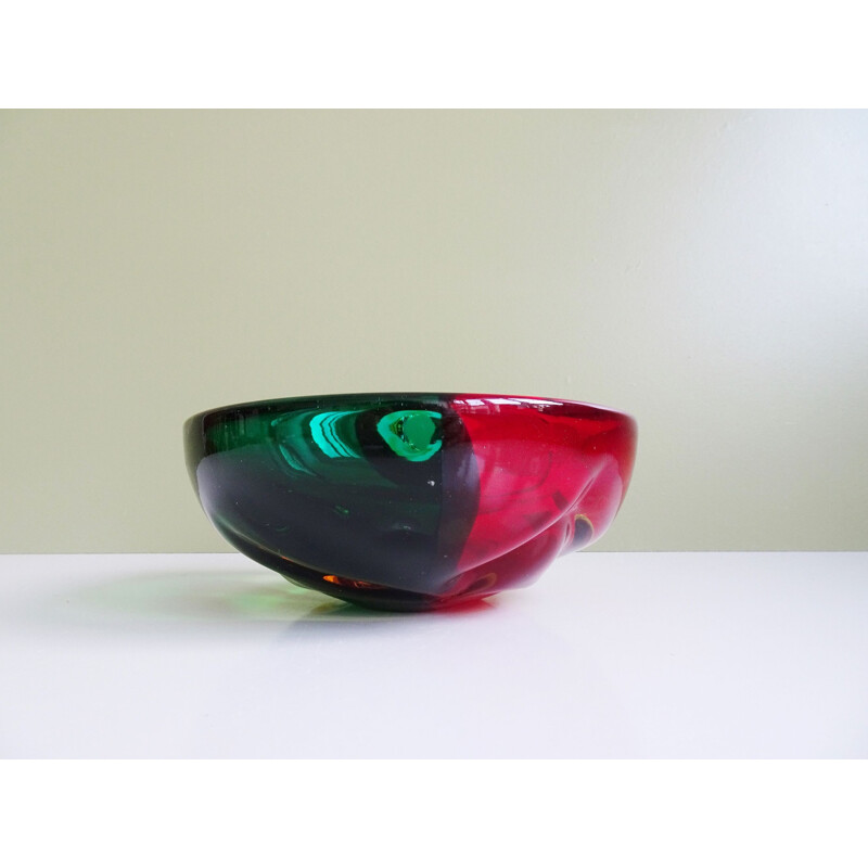 Vintage Murano glass ashtray multicolored, 1960s