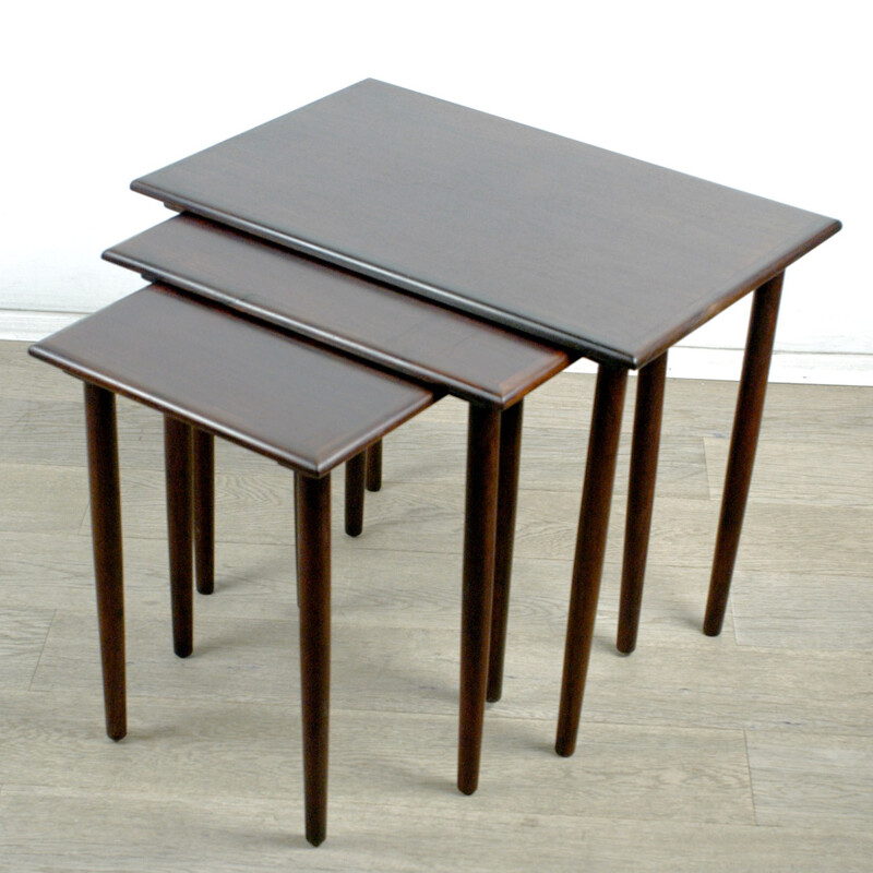 Set of 3 Scandinavian nesting tables - 1960s