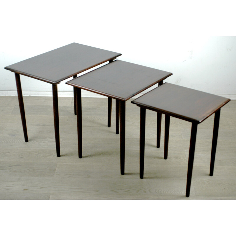 Set of 3 Scandinavian nesting tables - 1960s
