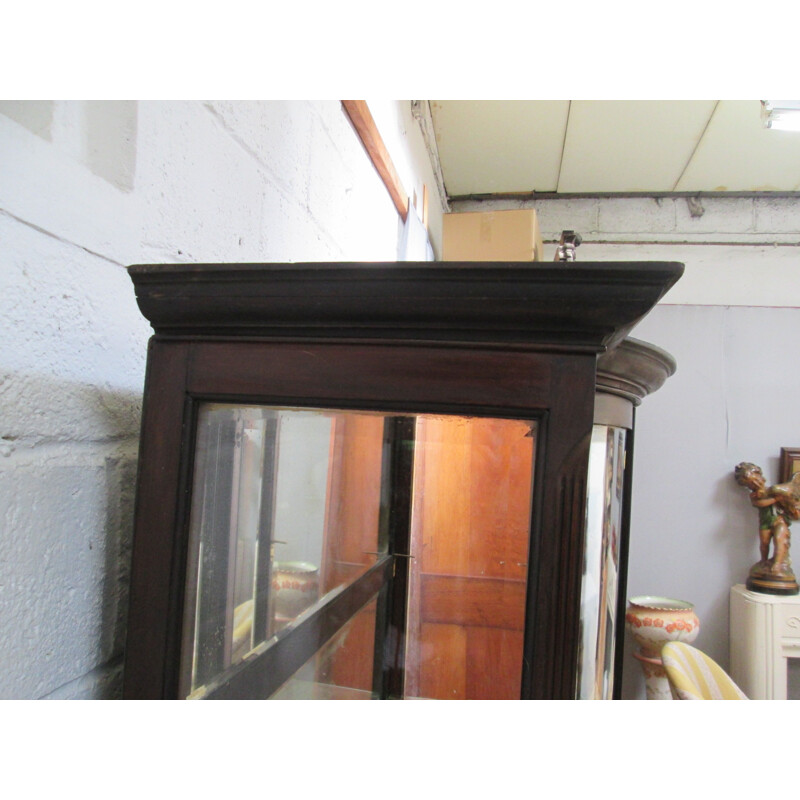 Vintage English mahogany display cabinet