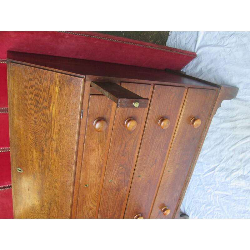 Vintage oak desk with 4 drawers