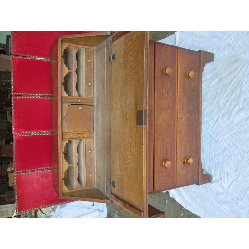 Vintage-Schreibtisch aus Eiche mit 4 Schubladen