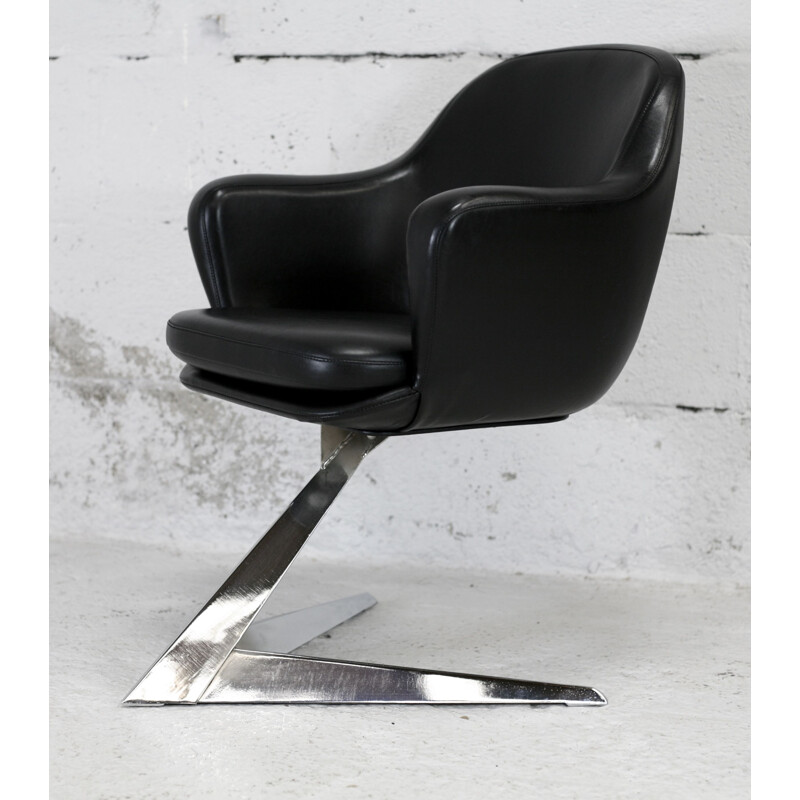 Vintage kunstlederen fauteuil, Frankrijk 1970