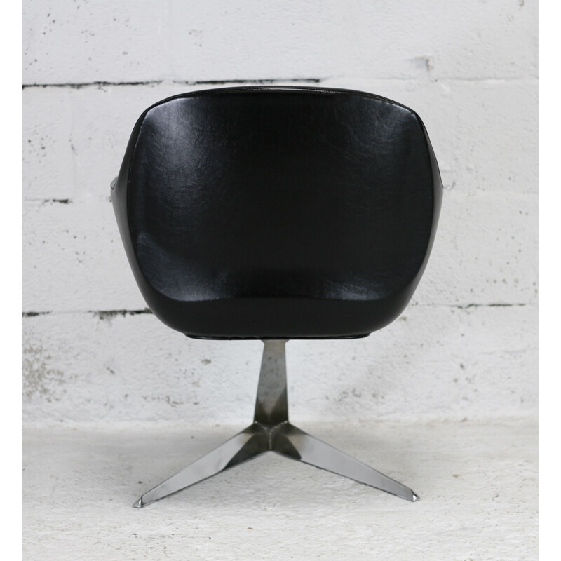 Vintage leatherette armchair, France 1970