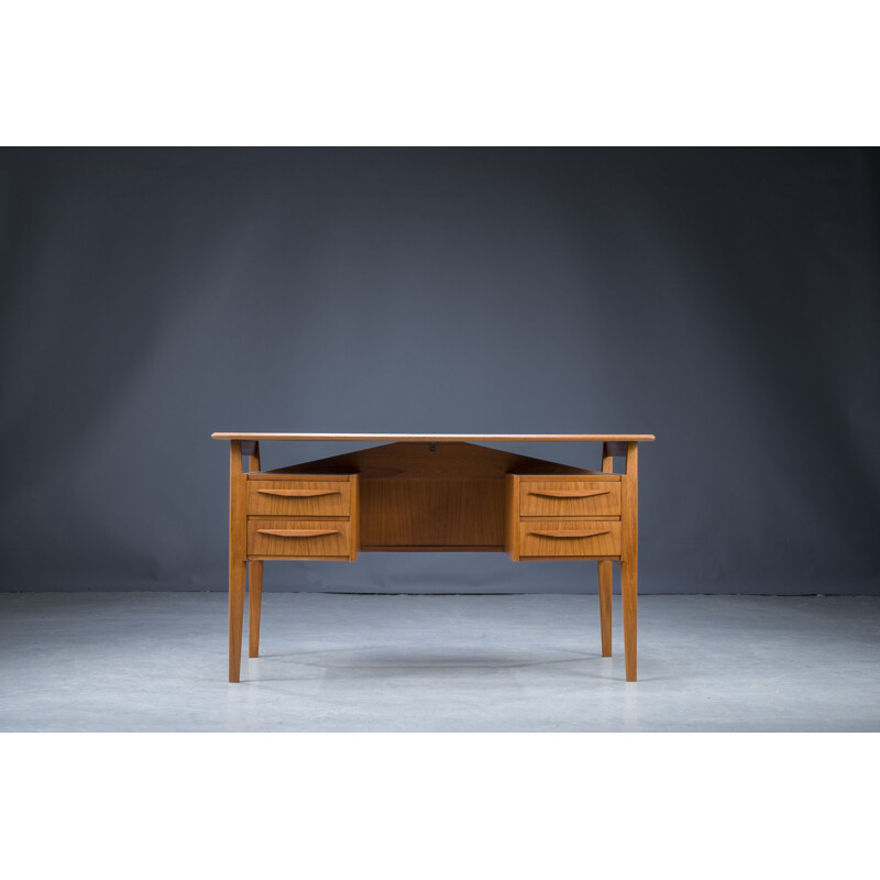 Mid-century teak desk by Gunnar Nielsen Tibergaard, Denmark