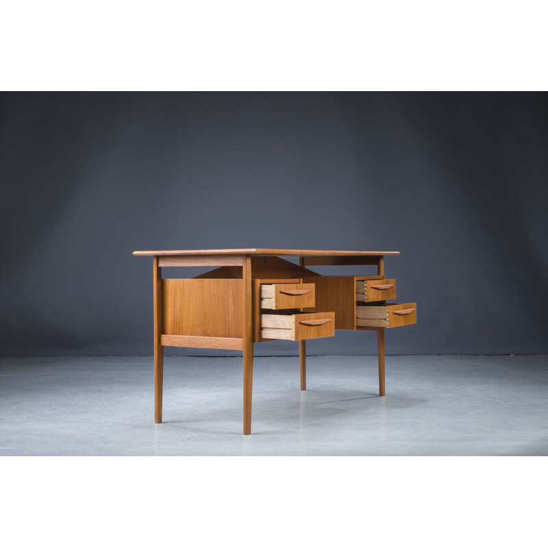 Mid-century teak desk by Gunnar Nielsen Tibergaard, Denmark