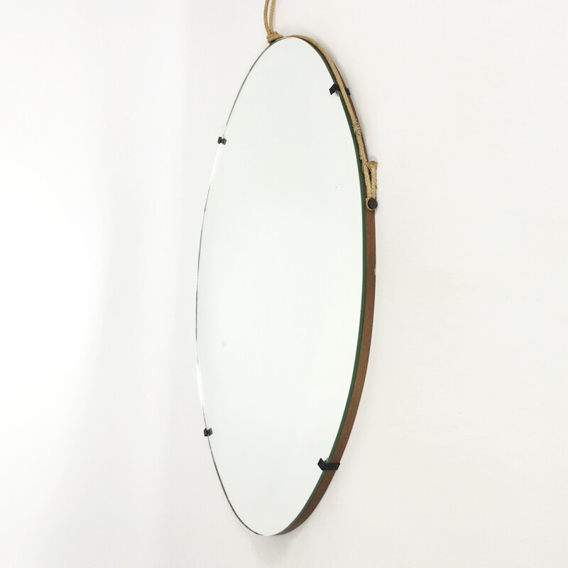 Oval mirror in wood - 1960s