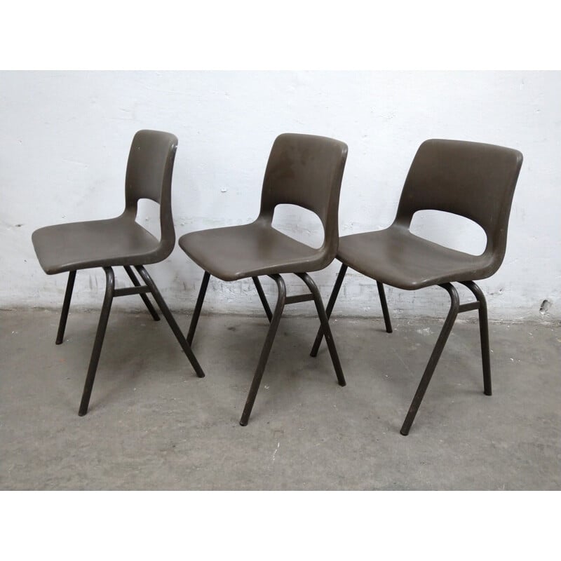 Set of 3 vintage kids school chairs by Jac Vogels for Marko