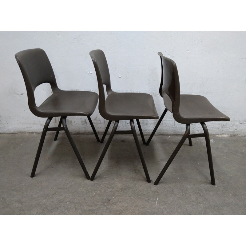 Set of 3 vintage kids school chairs by Jac Vogels for Marko