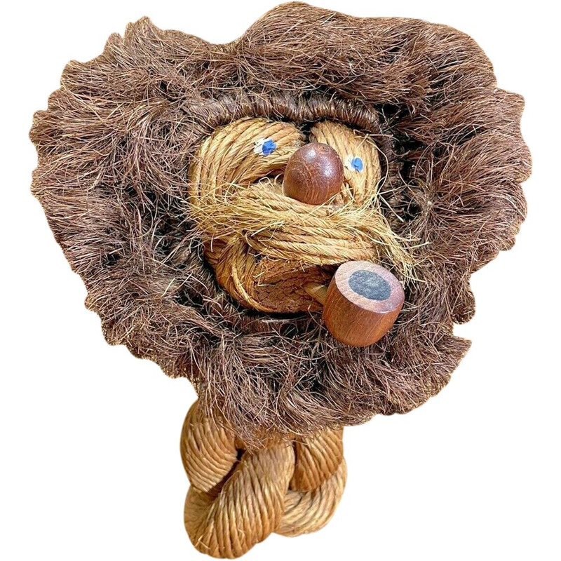 Vintage rope lion sculpture by Kay Bojen, Denmark 1960