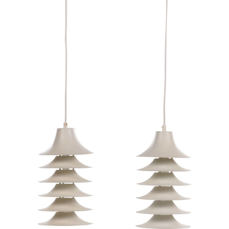 Pair of vintage pendant lamps by Jorgen Gammelgaard for Design Forum, Denmark 1970