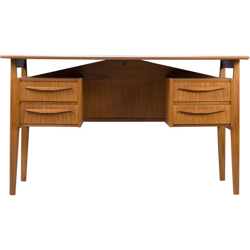 Mid-century teak desk by Gunnar Nielsen Tibergaard, Denmark