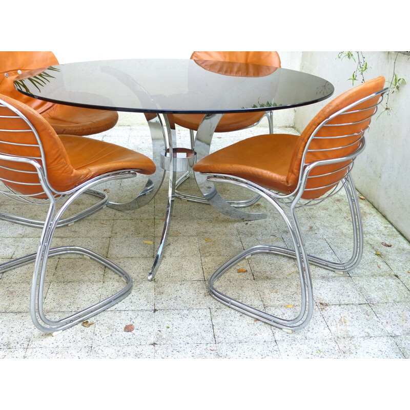 Table et 4 chaises design italien, Gastone RINALDI - 1970