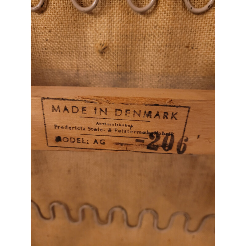 Canapé vintage 4 places Ag 206 par Børge Mogensen pour Fredrica Stolefabrikk, Danemark 1957