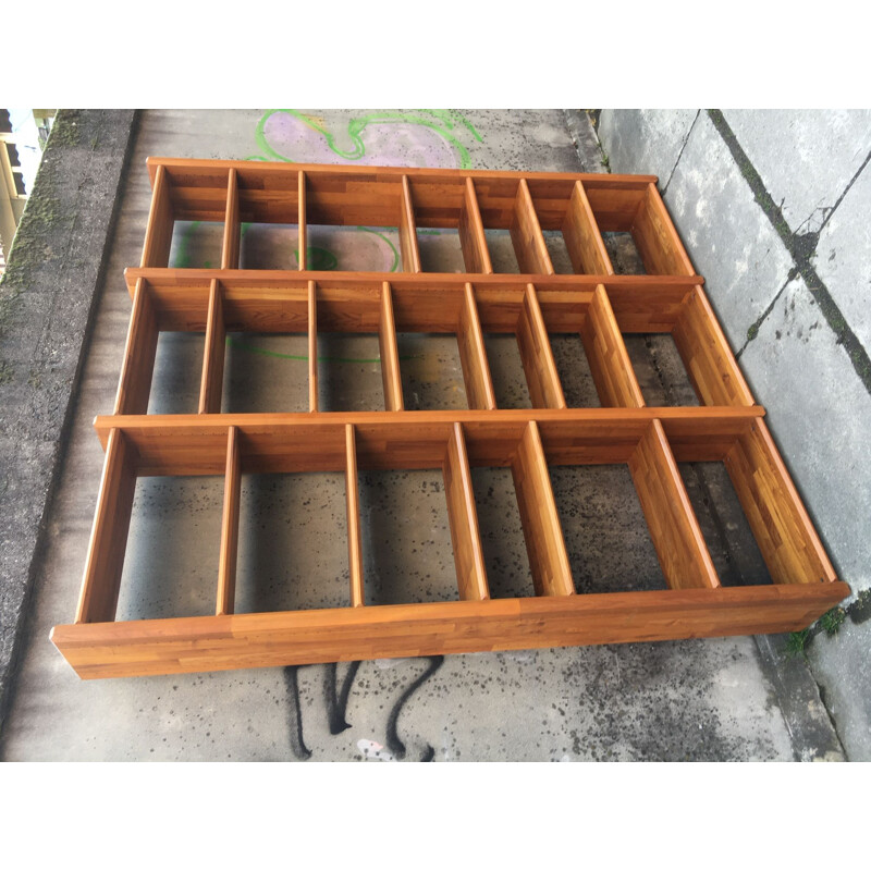 Vintage modular shelf in solid elm by Pierre Chapo, France 1960