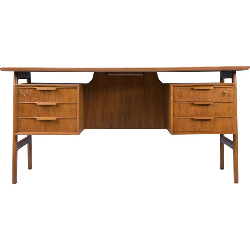 Mid-century teak model 75 desk by Omann Jun, 1960s